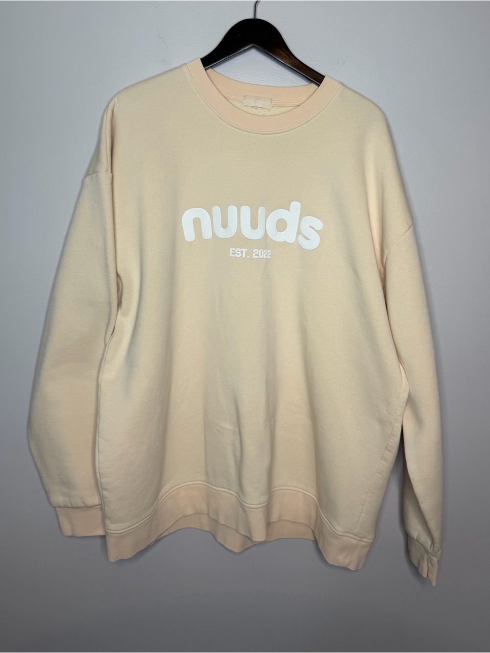Nuuds Birthday Limited Edition Crewneck Sweatshirt in Bone Womens XXL